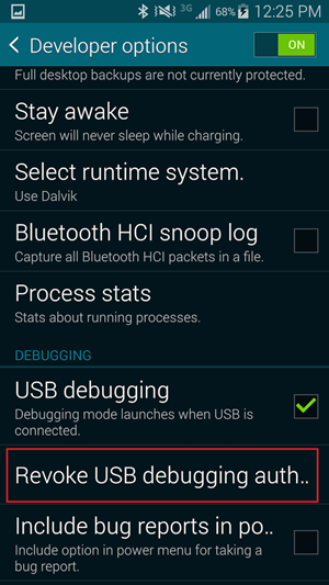 Revoke USB Debugging