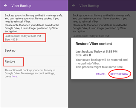 Restore Viber Messages from Backup on Android