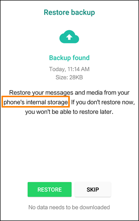 Retrieve WhatsApp from the Most Recent Local Backup