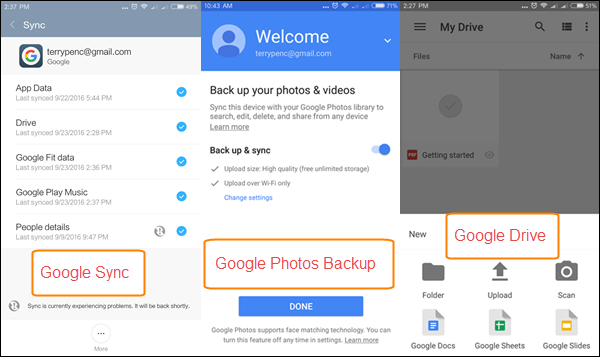 Back up and Restore Android data with Google