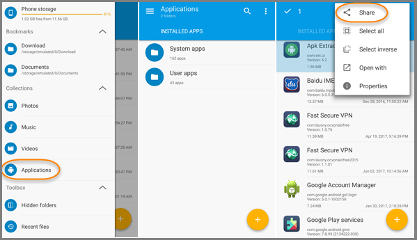 Get APK from Installed App Android with File Manager